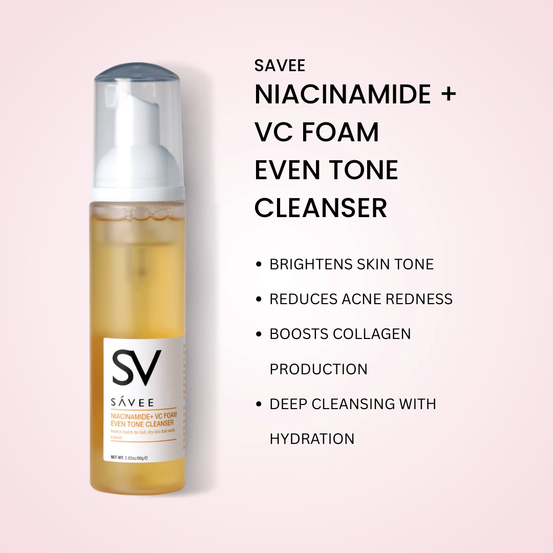 NIACINAMIDE + VC FOAM EVEN TONE CLEANSER SAVEE NIACINAMIDE + VC FOAM EVEN TONE CLEANSER (80g) - Image 1